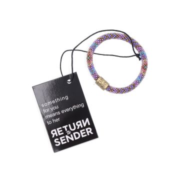 Armband roll on Paars/Blauw met glazen kralen