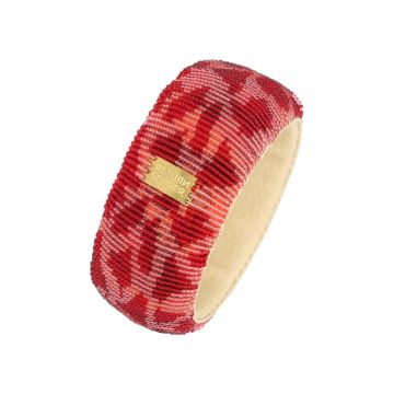 Armband Breed met Giraffenpatroon Roze / Rood