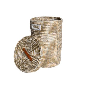 Wasmand Kaisagras 90 Liter met deksel Ø 42.5 x 64 cm
