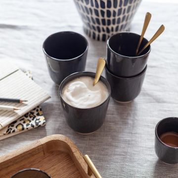 Mok 125 ml antraciet set van 2