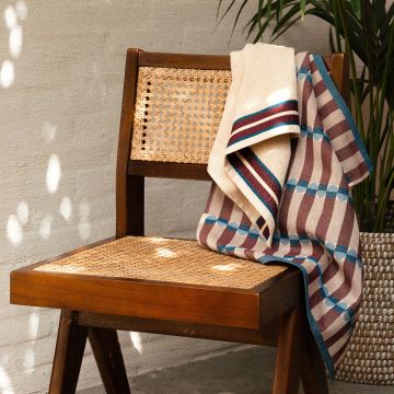 Theedoek Natural Ana GOTS - Burgundy