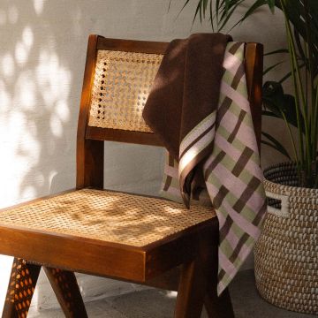 Theedoek Geometric Sofia GOTS - Saliegroen