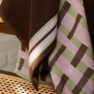 Keuken- en Theedoek Geometric Sofia GOTS - Sage Green & Bruin met Geschenkdoos