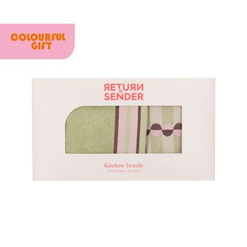 Keuken- en Theedoek Natural Ana GOTS - Sage Green met Geschenkdoos