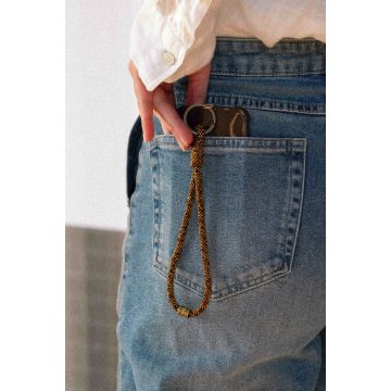 Telefoonkoord - Beaded Trisha - Koper goud