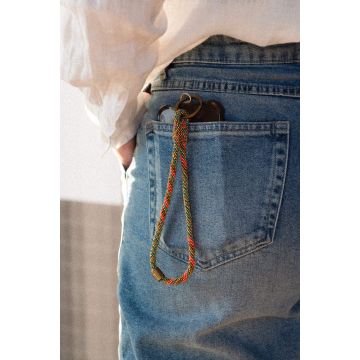 Telefoonkoord - Beaded Trisha - Groen / Oranje